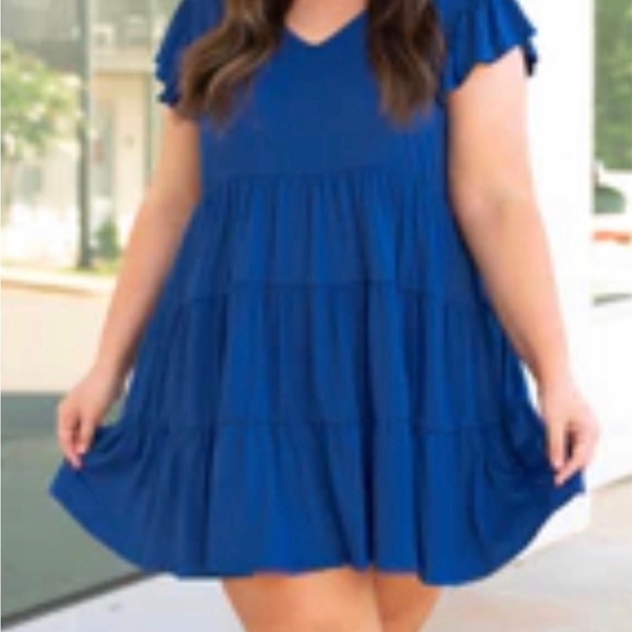 Flowy blue dress 1X -2X new - Picture 5 of 5